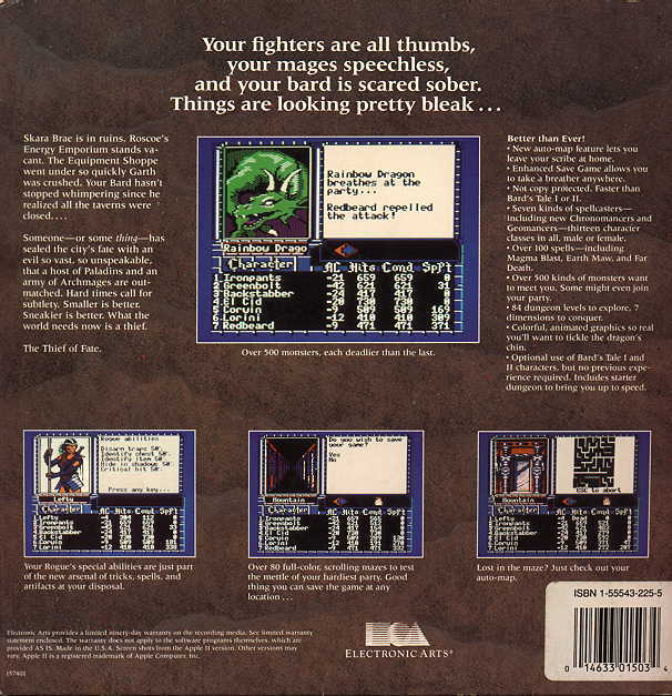 Bard´s Tale rearcover